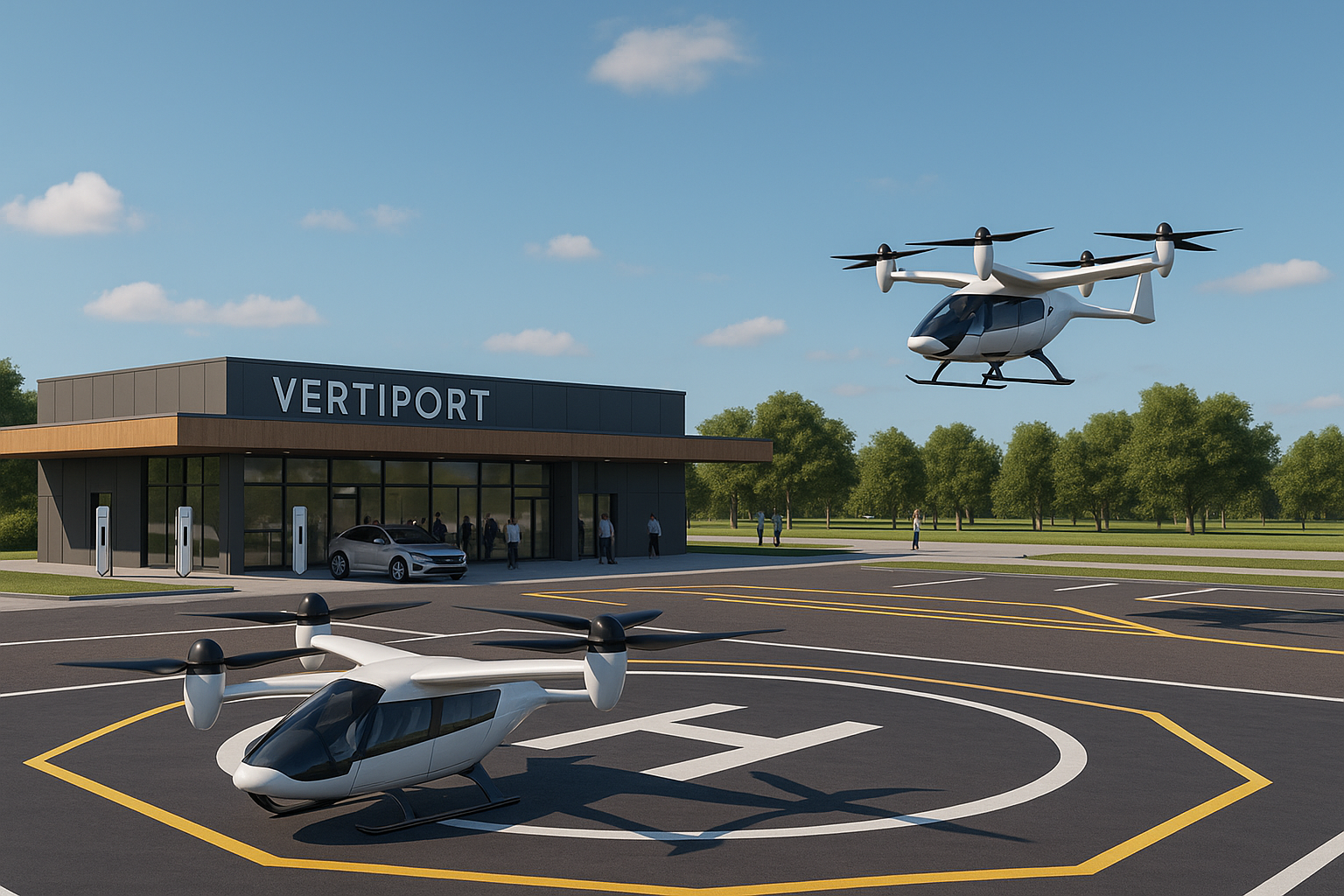 EV World Si generated Vertiport concept